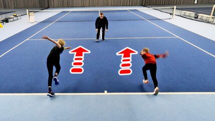 Tennis-Reaktionssprint für Kinder