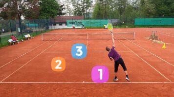 Tennis-Match-Drill 3-in-einer-Reihe