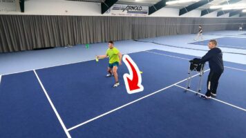 Tennisübungen mit geschlossenem Stand