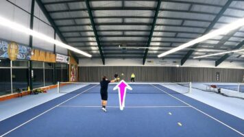 Tennisnetz-Annäherungstraining mit 2 Spielern