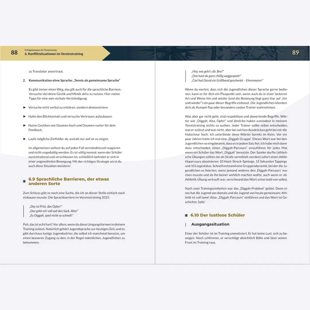 Erfolgskompass für Tennistrainer - Theorie - Konfliktsituationen